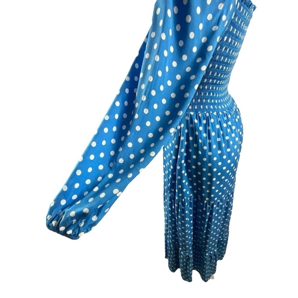 Dolan Anthropologie Left Coast Laney Polka Dot Maxi Dress in Blue and White - Picture 13 of 14
